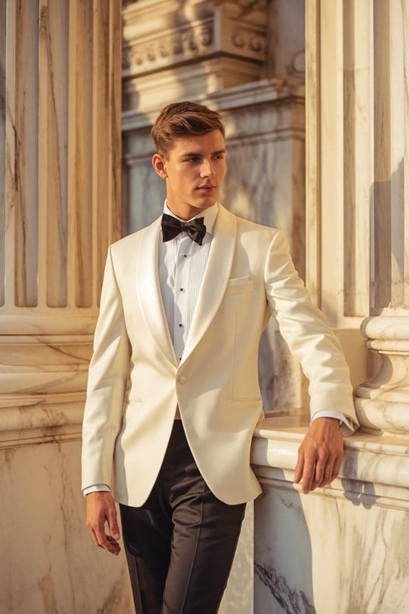 elegant white dinner attire